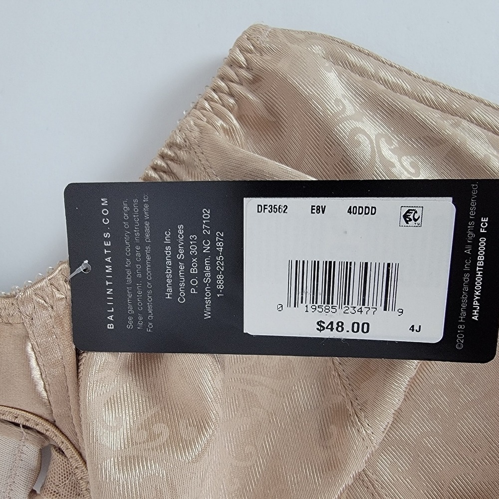 Bali NEW Women's Sz 40 DDD Nude 3562 Minimizer Underwire Bra - Picture 8 of 10